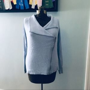 Laura Carolina blue zip front sweater